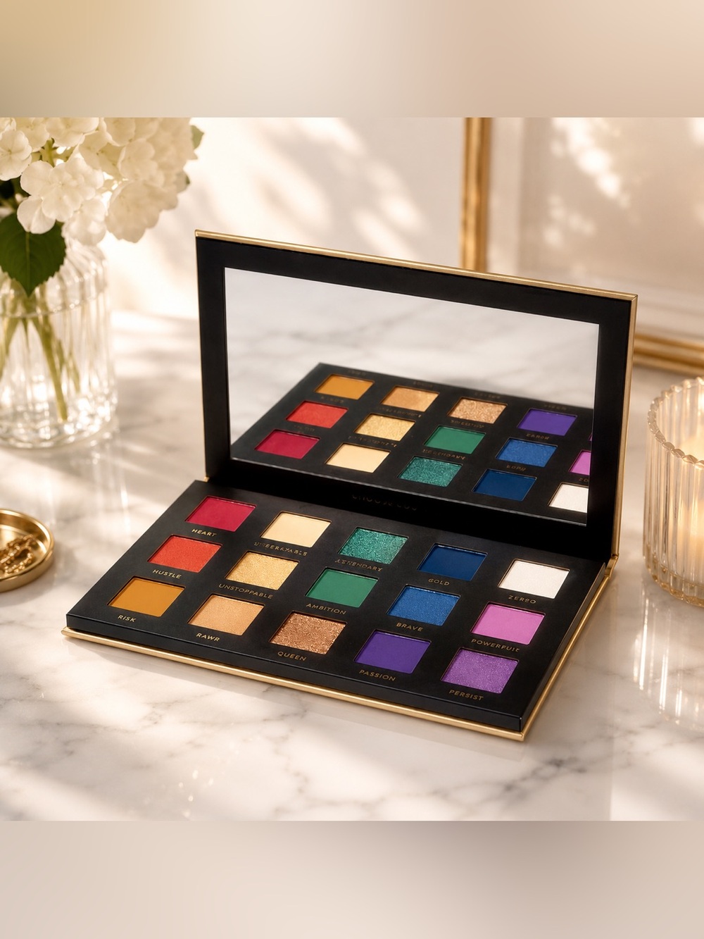 NEW 𝙍𝙚𝙙 𝘼𝙨𝙥𝙚𝙣 15 Eye Shadow Shades Palette Courageous Luxe Artist…